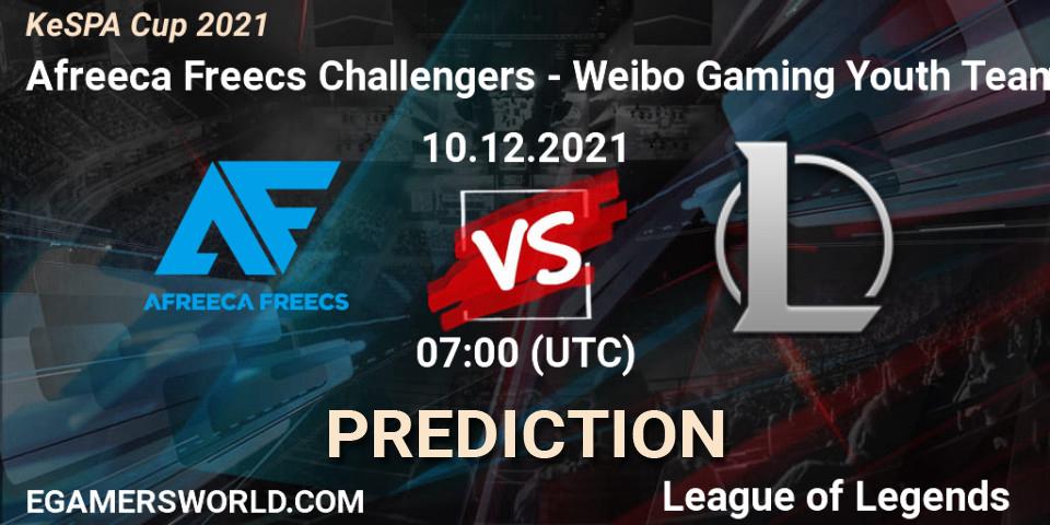 Pronóstico Afreeca Freecs Challengers - Weibo Gaming Youth Team. 10.12.2021 at 06:00, LoL, KeSPA Cup 2021