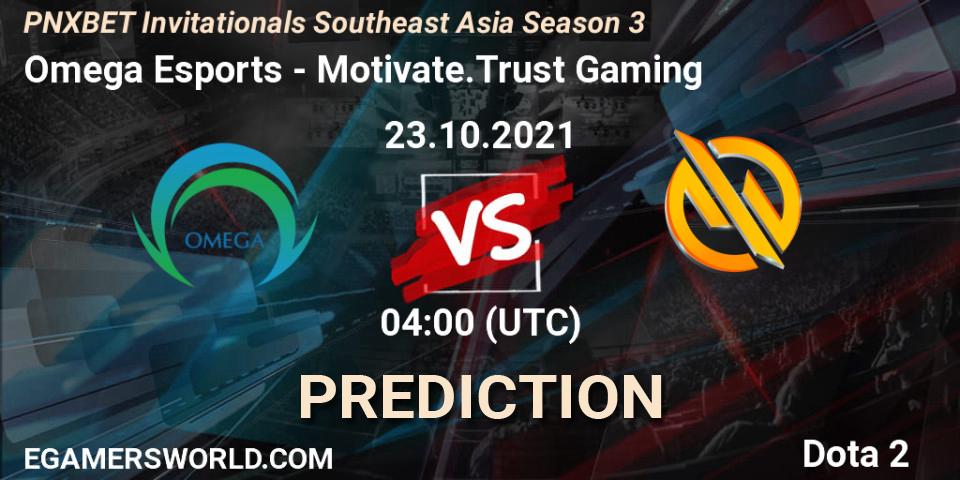 Pronóstico Omega Esports - Motivate.Trust Gaming. 23.10.2021 at 04:05, Dota 2, PNXBET Invitationals Southeast Asia Season 3