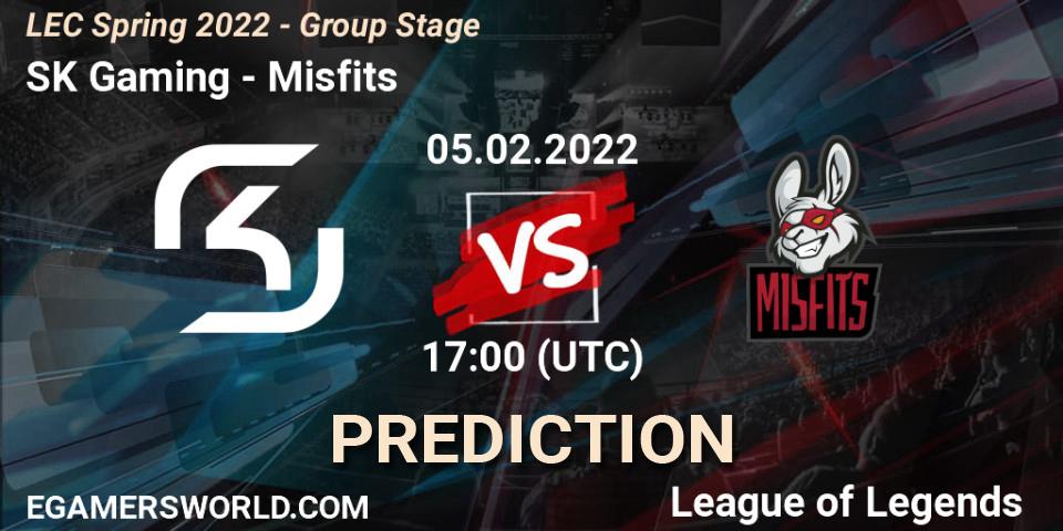 Pronóstico SK Gaming - Misfits. 05.02.22, LoL, LEC Spring 2022 - Group Stage