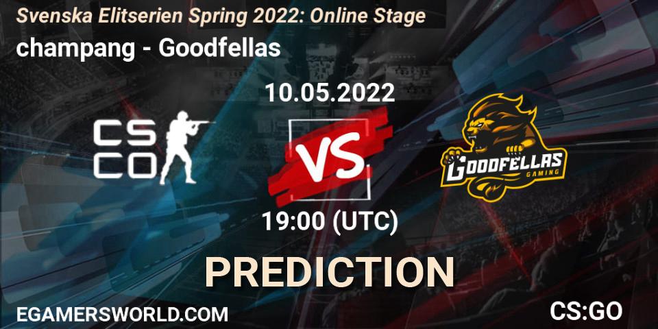 Pronóstico champang - Goodfellas. 10.05.22, CS2 (CS:GO), Svenska Elitserien Spring 2022: Online Stage