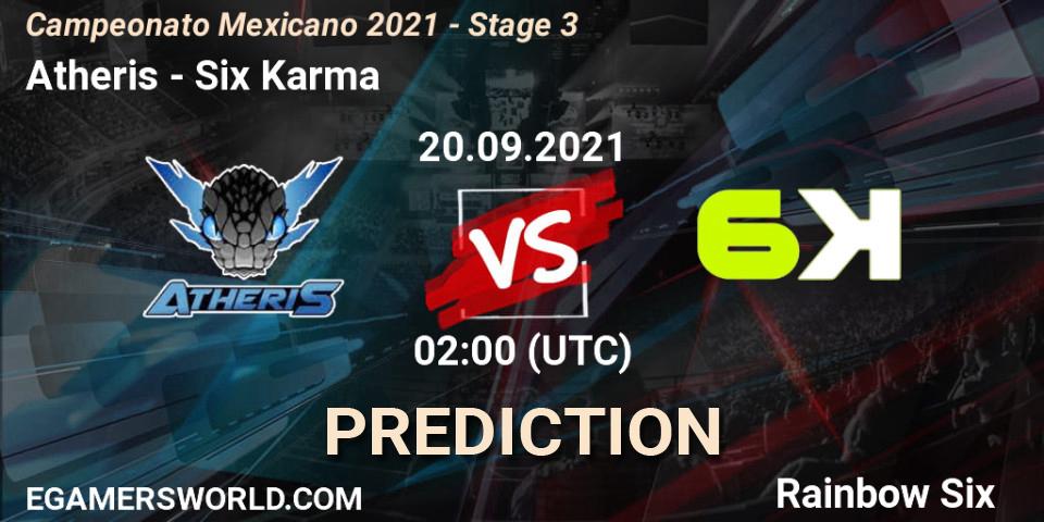 Pronóstico Atheris - Six Karma. 20.09.2021 at 01:00, Rainbow Six, Campeonato Mexicano 2021 - Stage 3