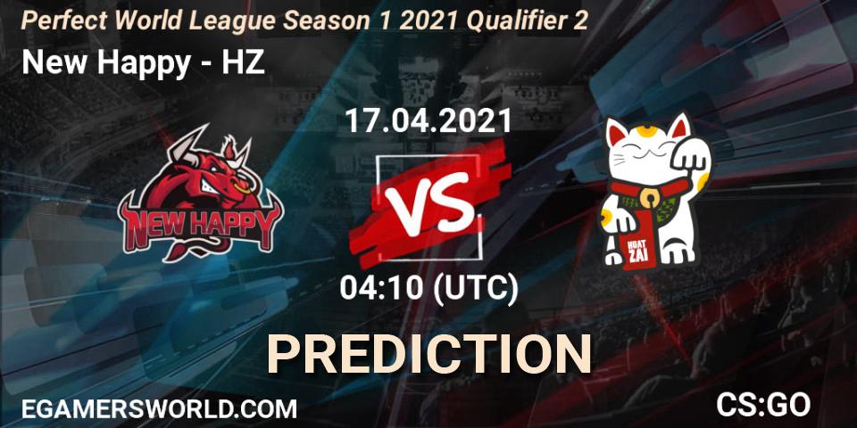 Pronóstico New Happy - HZ. 17.04.2021 at 04:10, Counter-Strike (CS2), Perfect World League Season 1 2021 Qualifier 2