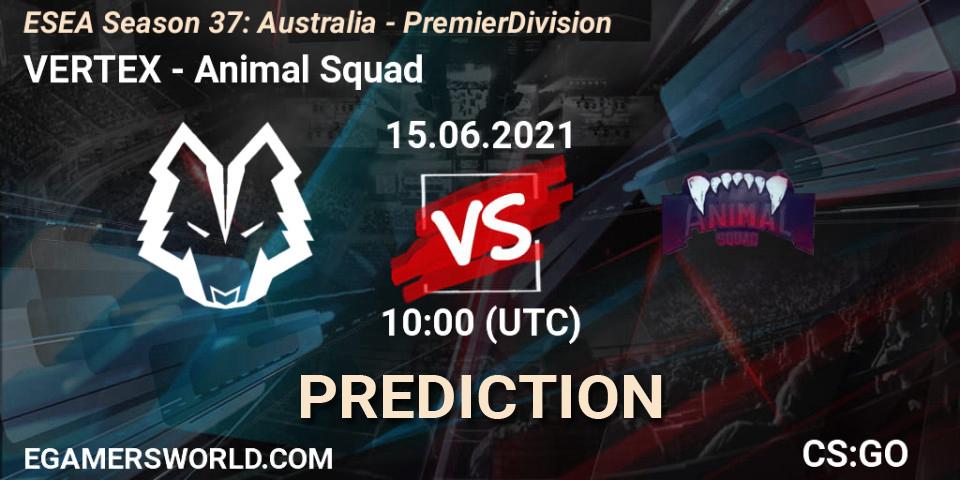 Pronóstico VERTEX - Animal Squad. 15.06.2021 at 10:00, Counter-Strike (CS2), ESEA Season 37: Australia - Premier Division