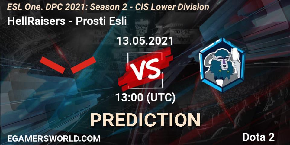 Pronóstico HellRaisers - Prosti Esli. 13.05.2021 at 12:55, Dota 2, ESL One. DPC 2021: Season 2 - CIS Lower Division