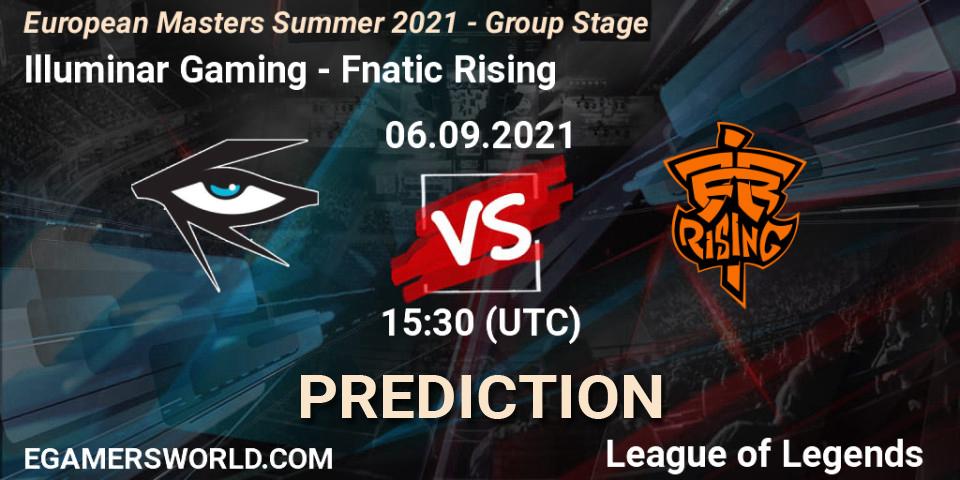 Pronóstico Illuminar Gaming - Fnatic Rising. 06.09.2021 at 15:30, LoL, European Masters Summer 2021 - Group Stage