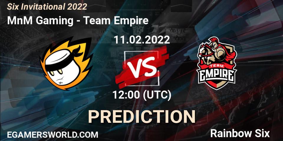 Pronóstico MnM Gaming - Team Empire. 11.02.2022 at 12:00, Rainbow Six, Six Invitational 2022