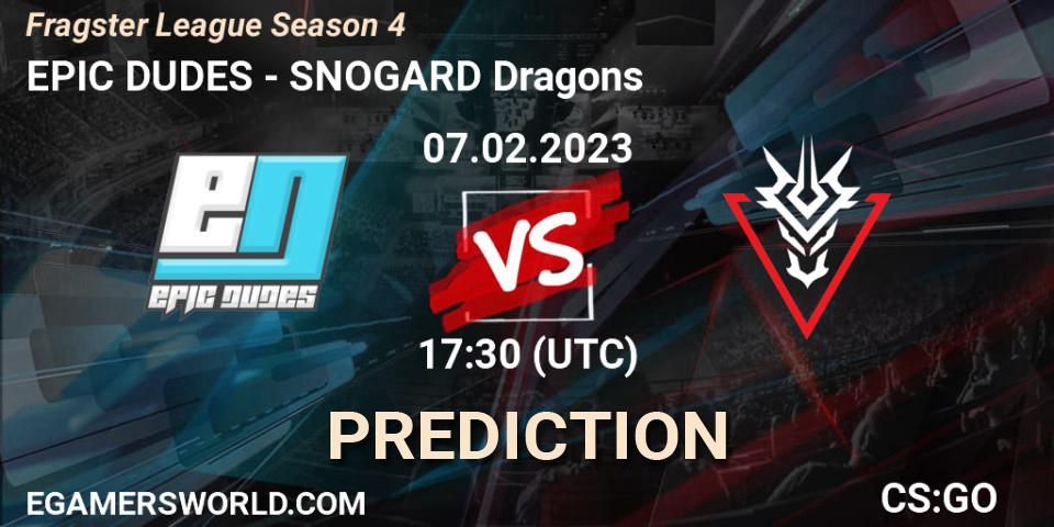 Pronóstico EPIC DUDES - SNOGARD Dragons. 08.02.23, CS2 (CS:GO), Fragster League Season 4