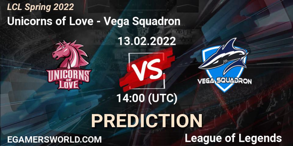 Pronóstico Unicorns of Love - Vega Squadron. 13.02.22, LoL, LCL Spring 2022