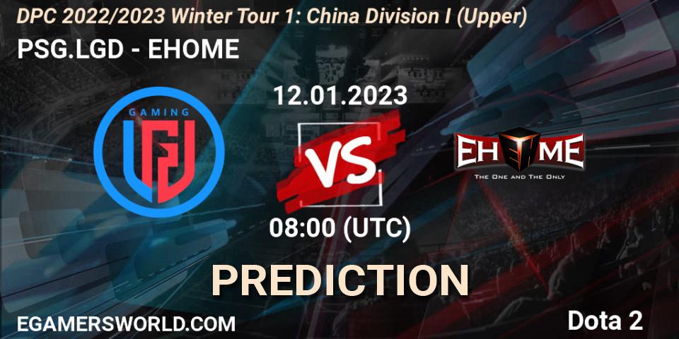 Pronóstico PSG.LGD - EHOME. 12.01.23, Dota 2, DPC 2022/2023 Winter Tour 1: CN Division I (Upper)