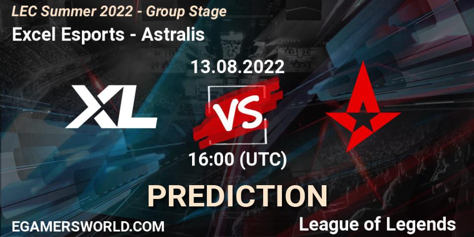 Pronóstico Excel Esports - Astralis. 14.08.2022 at 15:00, LoL, LEC Summer 2022 - Group Stage