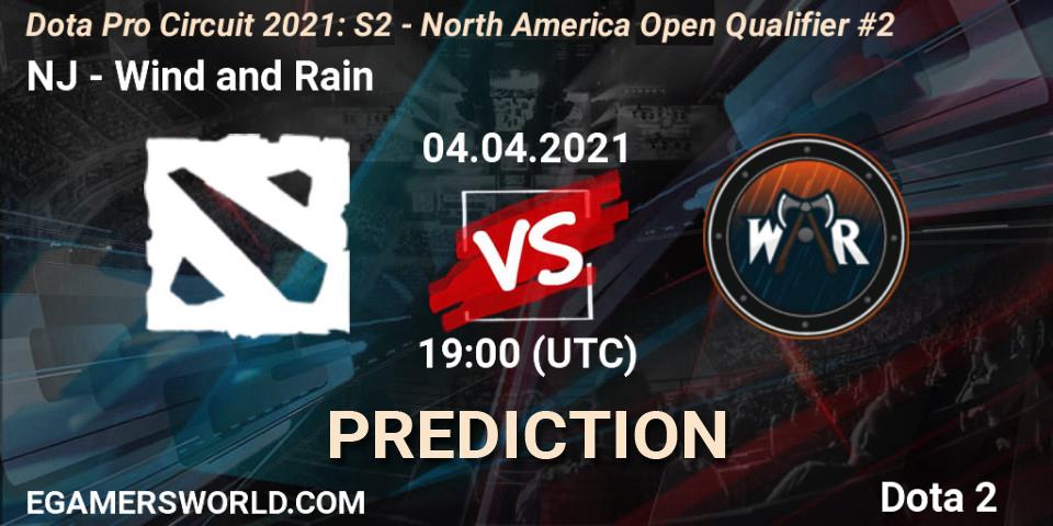Pronóstico NJ - Wind and Rain. 04.04.2021 at 19:03, Dota 2, Dota Pro Circuit 2021: S2 - North America Open Qualifier #2
