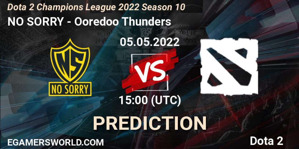 Pronóstico NO SORRY - Ooredoo Thunders. 05.05.2022 at 15:00, Dota 2, Dota 2 Champions League 2022 Season 10 