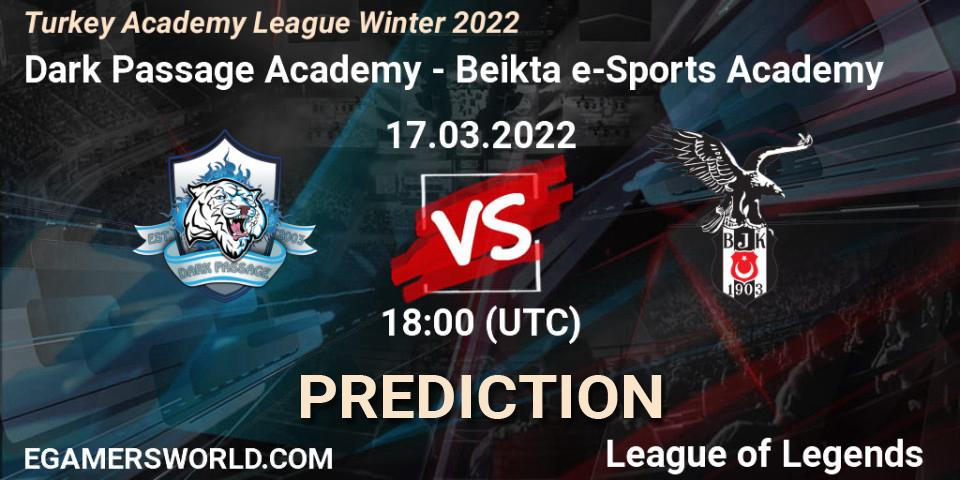 Pronóstico Dark Passage Academy - Beşiktaş e-Sports Academy. 17.03.2022 at 18:00, LoL, Turkey Academy League Winter 2022