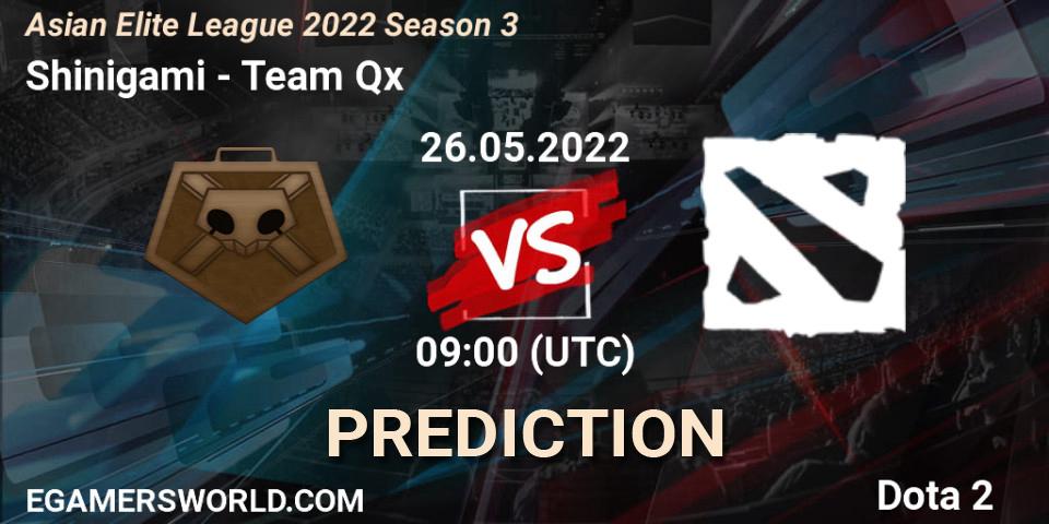 Pronóstico Shinigami - Team Qx. 26.05.2022 at 08:56, Dota 2, Asian Elite League 2022 Season 3