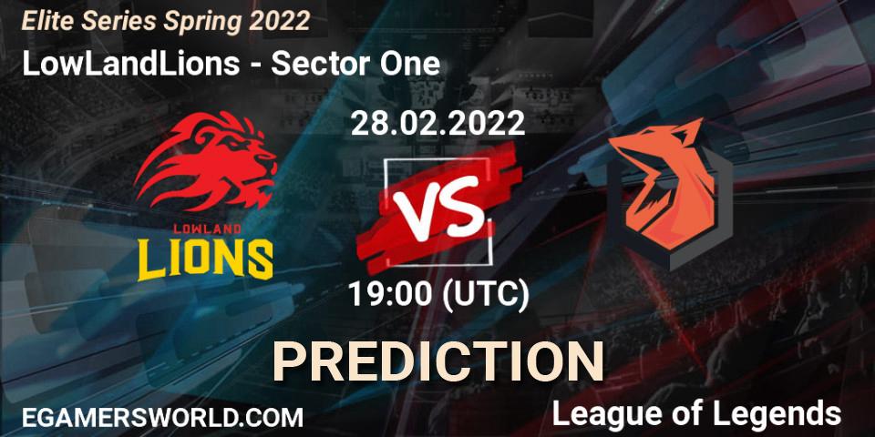 Pronóstico LowLandLions - Sector One. 28.02.2022 at 19:00, LoL, Elite Series Spring 2022