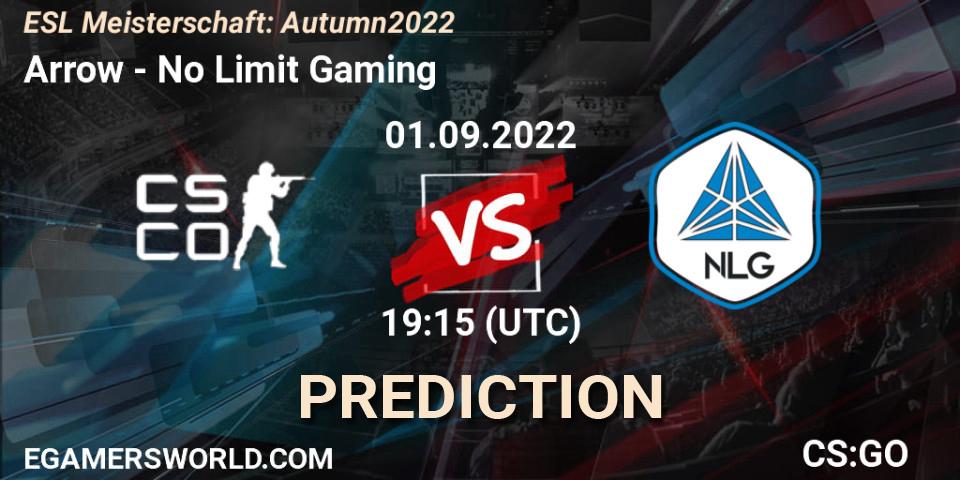 Pronóstico Arrow - No Limit Gaming. 01.09.2022 at 19:15, Counter-Strike (CS2), ESL Meisterschaft: Autumn 2022
