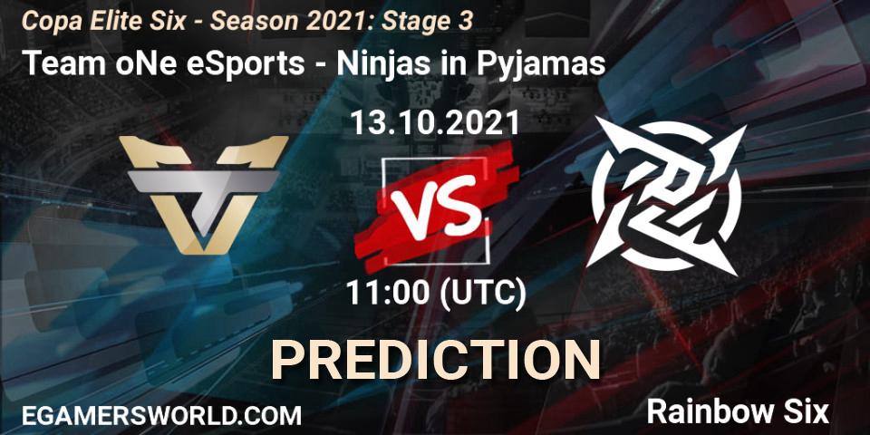 Pronóstico Team oNe eSports - Ninjas in Pyjamas. 12.10.2021 at 16:00, Rainbow Six, Copa Elite Six - Season 2021: Stage 3