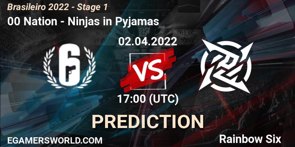 Pronóstico 00 Nation - Ninjas in Pyjamas. 02.04.2022 at 17:00, Rainbow Six, Brasileirão 2022 - Stage 1