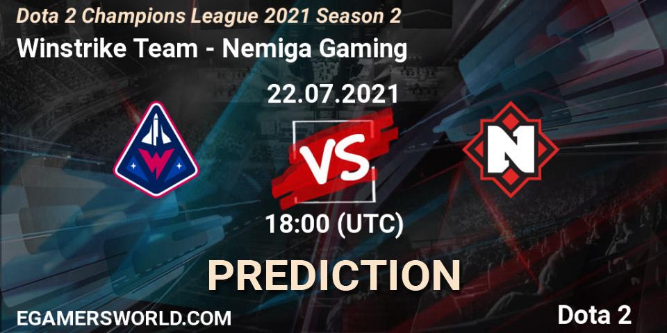 Pronóstico Winstrike Team - Nemiga Gaming. 31.07.2021 at 18:00, Dota 2, Dota 2 Champions League 2021 Season 2