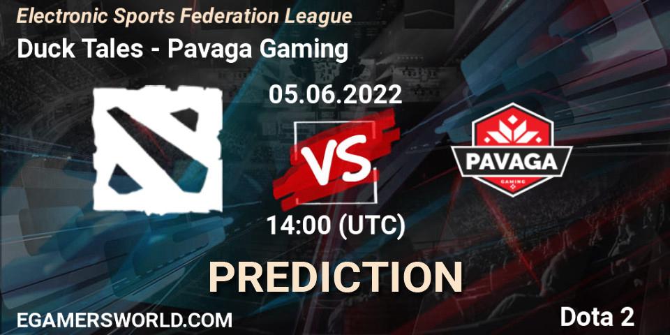 Pronóstico Duck Tales - Pavaga Gaming. 06.06.2022 at 17:00, Dota 2, Electronic Sports Federation League