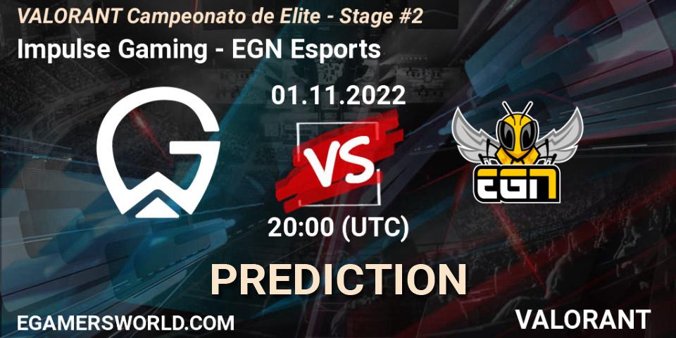 Pronóstico Impulse Gaming - EGN Esports. 02.11.2022 at 20:00, VALORANT, VALORANT Campeonato de Elite - Stage #2