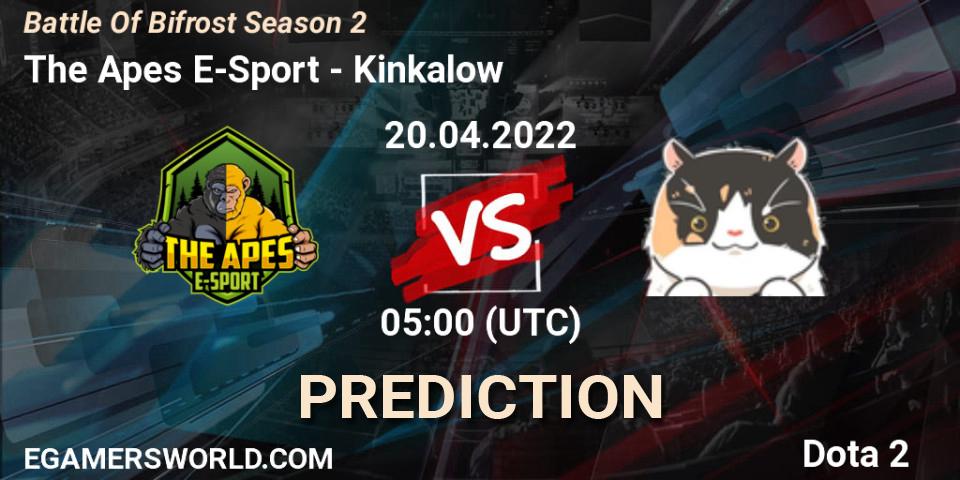 Pronóstico The Apes E-Sport - Kinkalow. 20.04.2022 at 05:05, Dota 2, Battle Of Bifrost Season 2