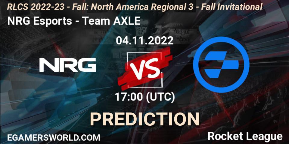 Pronóstico NRG Esports - Team AXLE. 04.11.2022 at 17:00, Rocket League, RLCS 2022-23 - Fall: North America Regional 3 - Fall Invitational