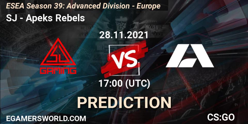 Pronóstico SJ - Apeks Rebels. 28.11.21, CS2 (CS:GO), ESEA Season 39: Advanced Division - Europe