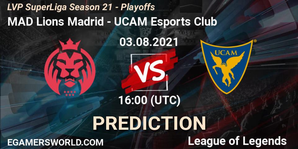 Pronóstico MAD Lions Madrid - UCAM Esports Club. 03.08.2021 at 16:00, LoL, LVP SuperLiga Season 21 - Playoffs