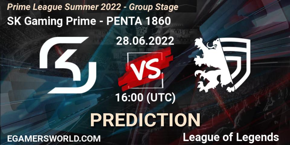 Pronóstico SK Gaming Prime - PENTA 1860. 28.06.2022 at 16:00, LoL, Prime League Summer 2022 - Group Stage