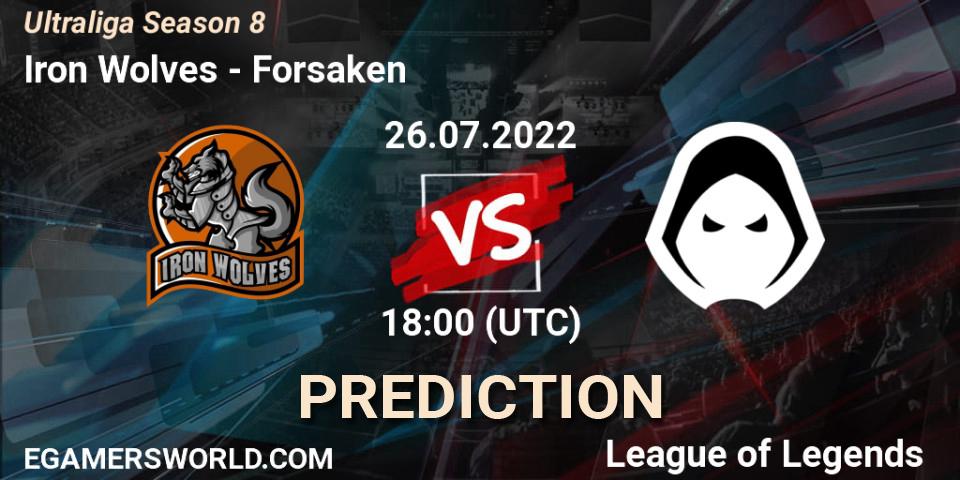 Pronóstico Iron Wolves - Forsaken. 26.07.2022 at 18:15, LoL, Ultraliga Season 8