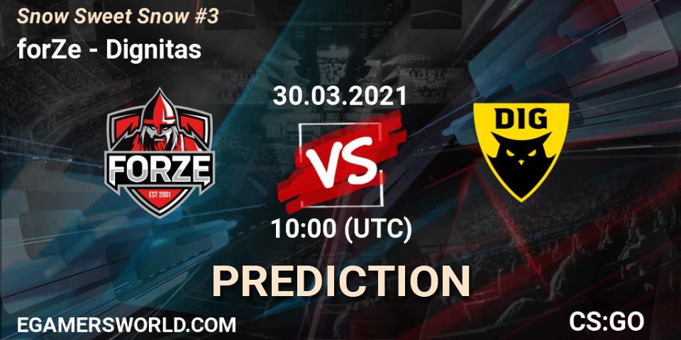 Pronóstico forZe - Dignitas. 30.03.2021 at 10:00, Counter-Strike (CS2), Snow Sweet Snow #3