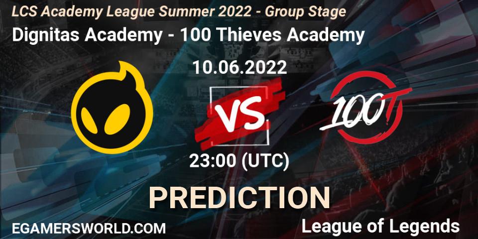 Pronóstico Dignitas Academy - 100 Thieves Academy. 10.06.2022 at 22:00, LoL, LCS Academy League Summer 2022 - Group Stage
