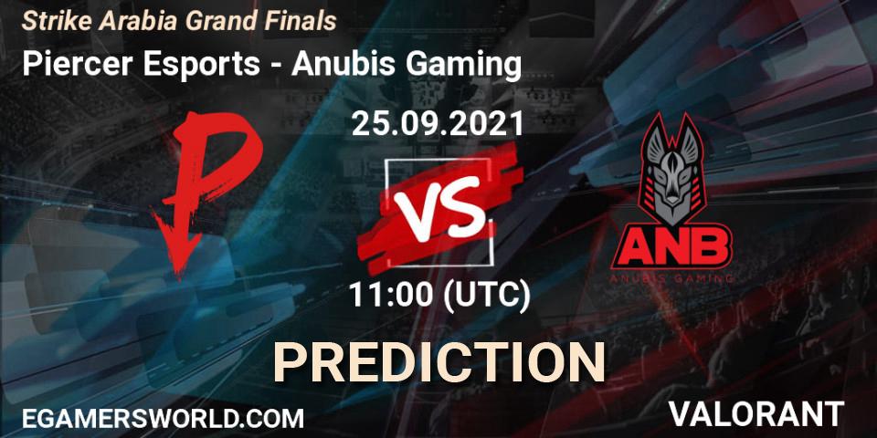 Pronóstico Piercer Esports - Anubis Gaming. 25.09.2021 at 11:00, VALORANT, Strike Arabia Grand Finals