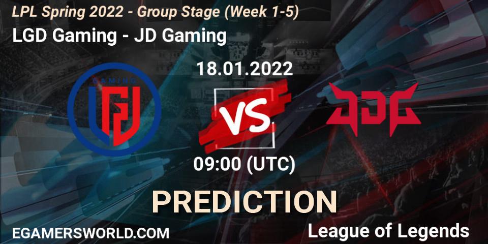 Pronóstico LGD Gaming - JD Gaming. 18.01.22, LoL, LPL Spring 2022 - Group Stage (Week 1-5)