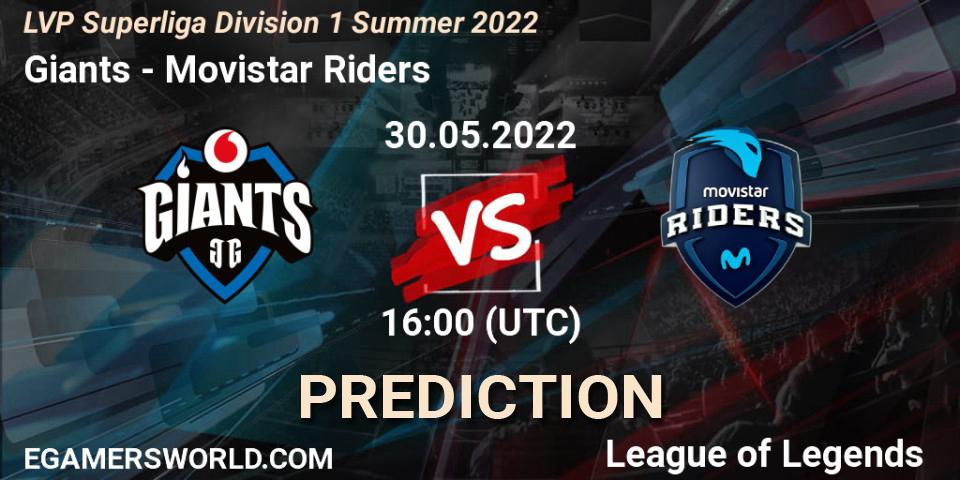 Pronóstico Giants - Movistar Riders. 30.05.2022 at 16:00, LoL, LVP Superliga Division 1 Summer 2022