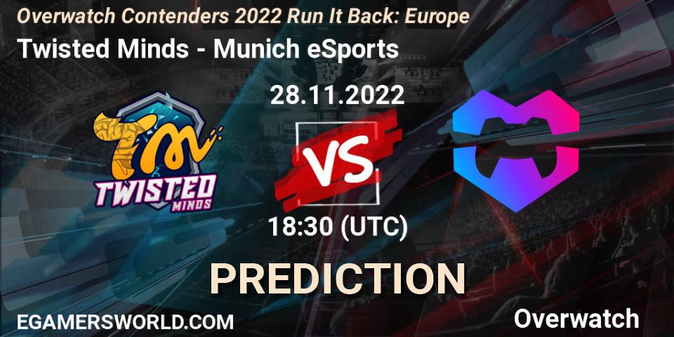 Pronóstico Twisted Minds - Munich eSports. 29.11.2022 at 17:00, Overwatch, Overwatch Contenders 2022 Run It Back: Europe