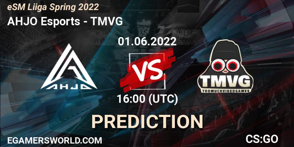 Pronóstico AHJO Esports - TMVG. 01.06.2022 at 16:00, Counter-Strike (CS2), eSM Liiga Spring 2022