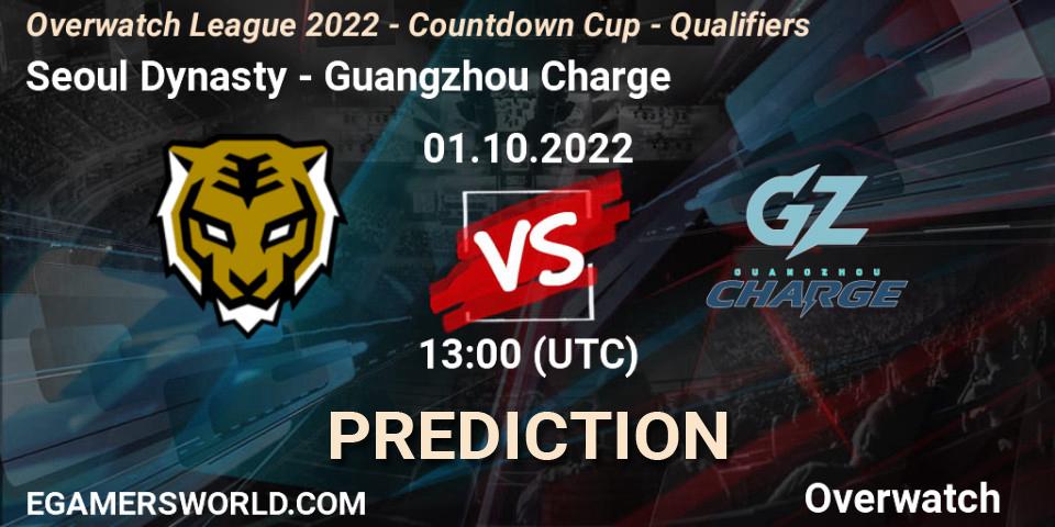 Pronóstico Seoul Dynasty - Guangzhou Charge. 01.10.2022 at 13:55, Overwatch, Overwatch League 2022 - Countdown Cup - Qualifiers