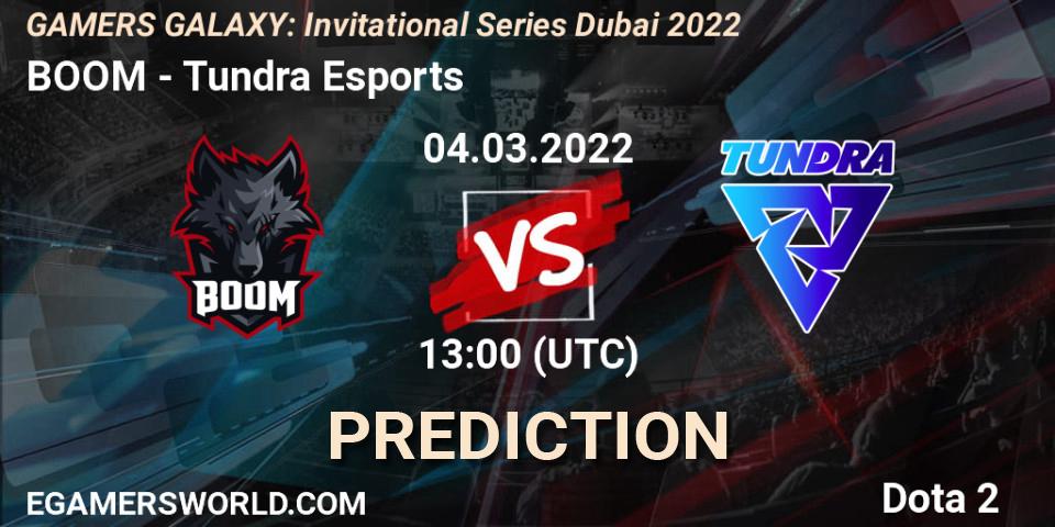 Pronóstico BOOM - Tundra Esports. 04.03.2022 at 13:11, Dota 2, GAMERS GALAXY: Invitational Series Dubai 2022
