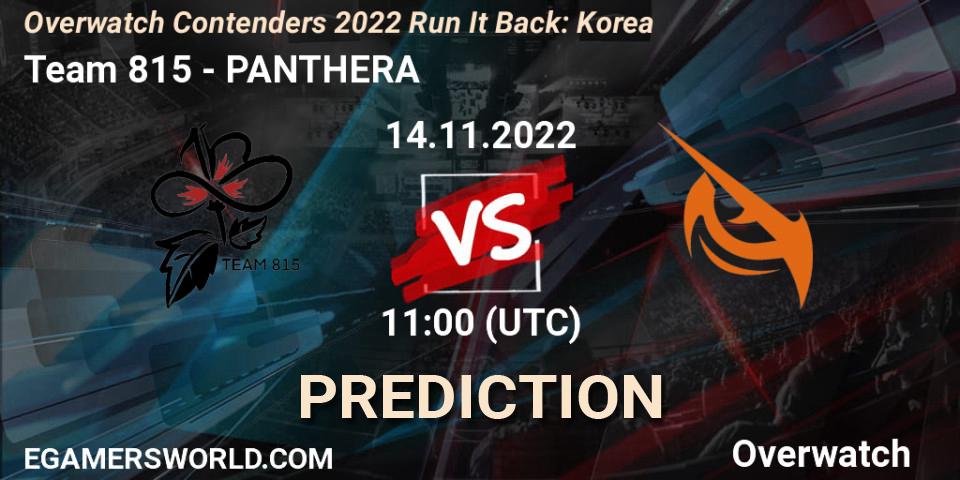 Pronóstico Team 815 - PANTHERA. 14.11.2022 at 11:20, Overwatch, Overwatch Contenders 2022 Run It Back: Korea