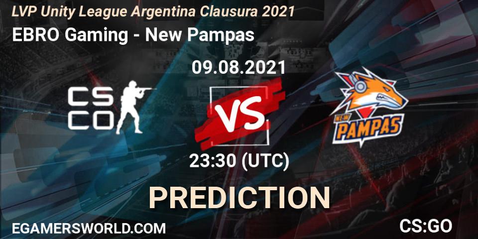 Pronóstico EBRO Gaming - New Pampas. 09.08.2021 at 23:30, Counter-Strike (CS2), LVP Unity League Argentina Clausura 2021