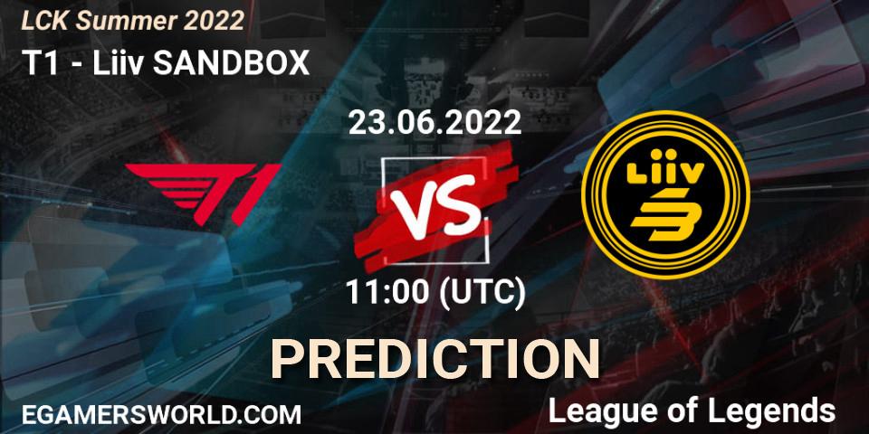 Pronóstico T1 - SANDBOX Gaming. 23.06.22, LoL, LCK Summer 2022