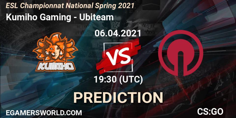 Pronóstico Kumiho Gaming - Ubiteam. 06.04.2021 at 18:30, Counter-Strike (CS2), ESL Championnat National Spring 2021