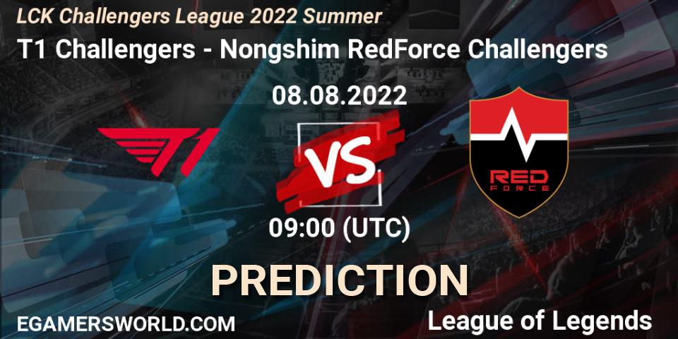 Pronóstico T1 Challengers - Nongshim RedForce Challengers. 08.08.2022 at 09:00, LoL, LCK Challengers League 2022 Summer