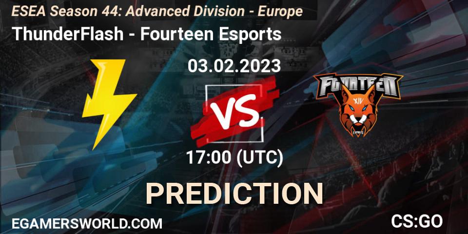Pronóstico ThunderFlash - Fourteen Esports. 03.02.23, CS2 (CS:GO), ESEA Season 44: Advanced Division - Europe