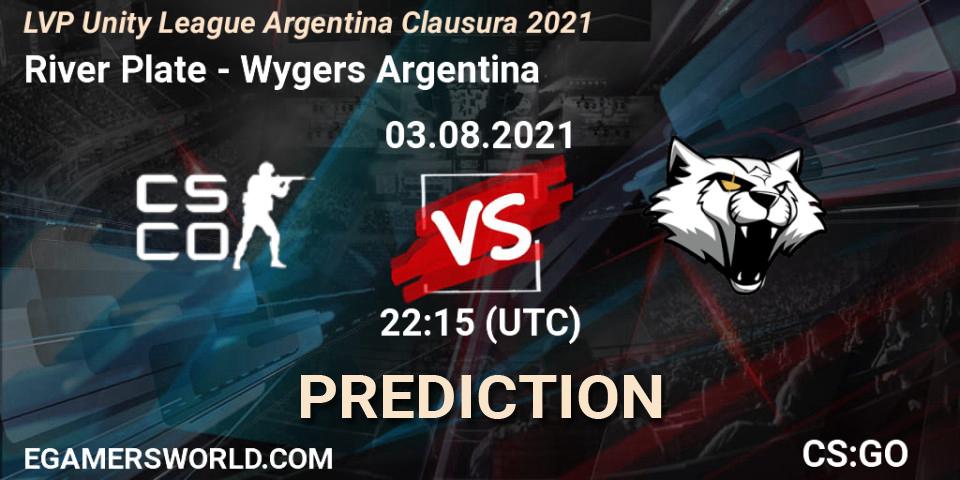 Pronóstico River Plate - Wygers Argentina. 03.08.2021 at 22:15, Counter-Strike (CS2), LVP Unity League Argentina Clausura 2021