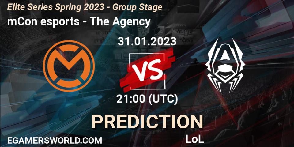 Pronóstico mCon esports - The Agency. 31.01.23, LoL, Elite Series Spring 2023 - Group Stage