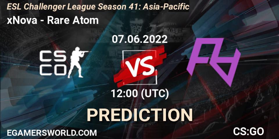 Pronóstico xNova - Rare Atom. 07.06.2022 at 12:00, Counter-Strike (CS2), ESL Challenger League Season 41: Asia-Pacific