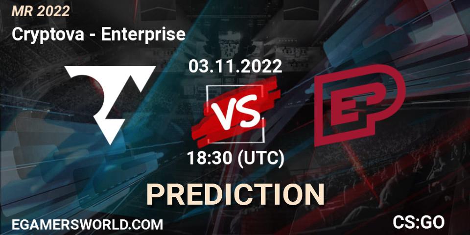 Pronóstico Cryptova - Enterprise. 03.11.2022 at 18:30, Counter-Strike (CS2), Mistrovství ČR 2022